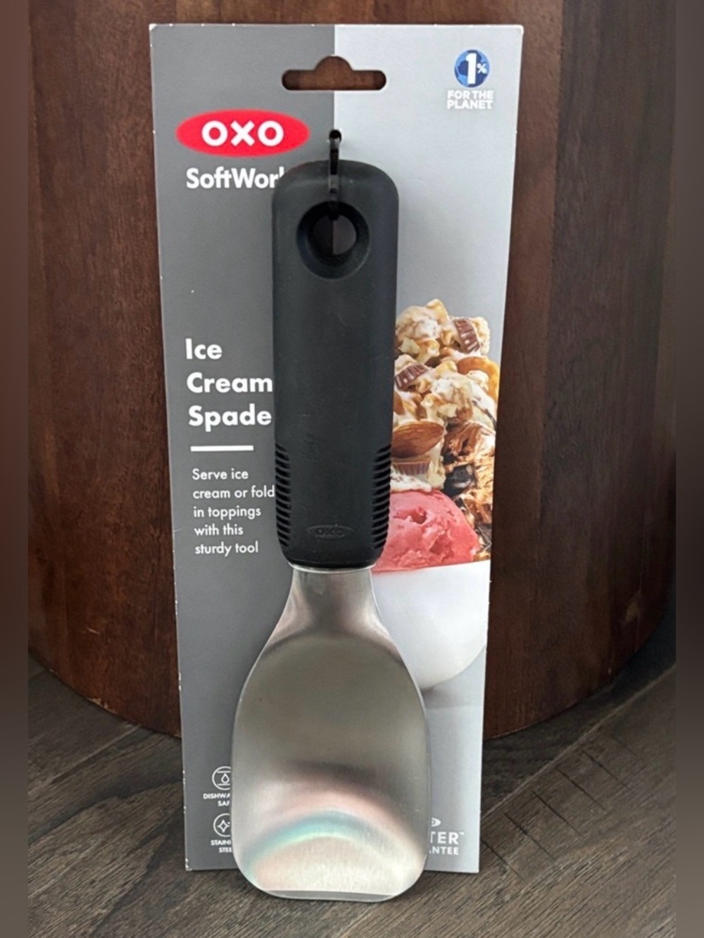 OXO SoftWorks Ice Cream Spade, soft handle, stainless steel,dishwasher safe